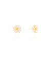 Brinco Infantil Flor Margarida 1.2 cm Banhado a Ouro 18K