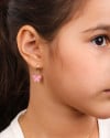 Brinco Infantil Argola Borboleta Rosa 2.4 cm Banhado a Ouro 18K