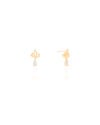 Brinco Infantil Coroa Gota Cristal Banhado a Ouro 18K