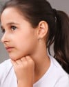 Brinco Infantil Coroa Gota Cristal Ródio Branco