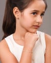 Brinco Argola Infantil Corações Cravejado Cristal 1.0 cm Banhado a Ouro 18K