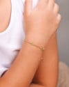 Pulseira Infantil Elos Cristais Ligth Green 4 mm Banhado a Ouro 18K