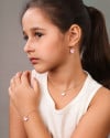 Pulseira Infantil Boboleta Rosa Banhado a Ouro 18K