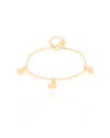 Pulseira Infantil Elos Corações Lisos Banhado a Ouro 18K