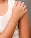 Pulseira Infantil Elos Bolinhas 2.5 mm Banhado a Ouro 18K