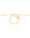 Gargantilha Infantil Bolinhas Cristal Oval Safira Rosa Banhado a Ouro 18K - 30 cm
