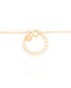 Gargantilha Infantil Elos Borboleta Rosa Banhado a Ouro 18K - 30 cm