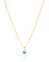 Gargantilha Infantil Coração Verde 7 mm Banhado a Ouro 18K - 35 cm