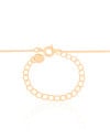 Gargantilha Infantil Trevo Rosa 7 mm Banhado a Ouro 18K - 35 cm