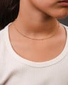 Gargantilha Infantil Grumet Bolinhas 2 mm Banhado a Ouro 18K - 32 cm