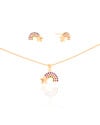 Conjunto Infantil Arco-Íris Banhado a Ouro 18K