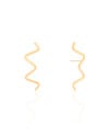 Brinco Fio Zig Zag Banhado a Ouro 18K