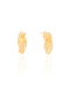 Brinco Orgânico Detalhado 2.4 cm Banhado a Ouro 18K