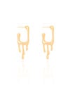 Brinco Argola Quadrada Lisa Derretida 3.5 cm Banhado a Ouro 18K