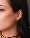 Brinco Dois Filetes Lisos 1.7 cm Banhado a Ouro 18K
