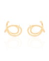 Ear Cuff Entrelaçado Liso 2.5 cm Banhado a Ouro 18K