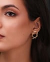 Ear Cuff Entrelaçado Liso 2.5 cm Banhado a Ouro 18K