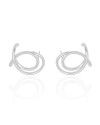 Ear Cuff Entrelaçado Liso 2.5 cm Ródio Branco
