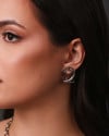 Ear Cuff Entrelaçado Liso 2.5 cm Ródio Branco