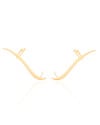 Ear Cuff Orgânico Liso 4.6 cm Banhado a Ouro 18K