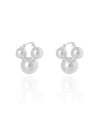 Brinco Argola Fecho Italiano Bolas Lisas 2.5 cm Ródio Branco