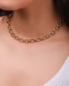 Gargantilha Elos Ovais 9 mm Banhado a Ouro 18K - 40 cm