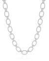 Gargantilha Elos Ovais 9 mm Ródio Branco - 40 cm
