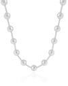 Choker Canutilhos Bolas Lisas Ródio Branco