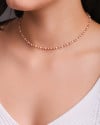 Choker Bolinhas Pêssego e Salmão 3 mm Ródio Branco