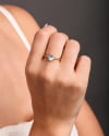 Anel Ajustável Cravejado Oval Cristal Tamanho Único Banhado a Ouro 18K
