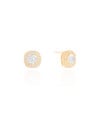 Brinco Quadrado Ponto de Luz Cravejado Cristal Banhado a Ouro 18K