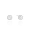 Brinco Quadrado Ponto de Luz Cravejado Cristal Ródio Branco