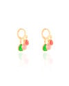 Brinco Argola Click Gotas Coloridas 2.5 cm Banhado a Ouro 18K