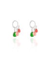 Brinco Argola Click Gotas Coloridas 2.5 cm Ródio Branco