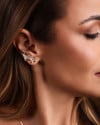 Ear Cuff Borboletas Cravejadas Cristal 2.6 cm Banhado a Ouro 18K