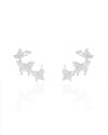 Ear Cuff Borboletas Cravejadas Cristal 2.6 cm Ródio Branco