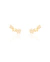 Ear Cuff Borboletas Lisas e Cravejadas Cristal Banhado a Ouro 18K