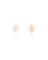 Brinco Folha Cristal 1.5 cm Banhado a Ouro 18K