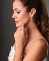 Ear Cuff Flores Cravejadas Cristal Banhado a Ouro 18K
