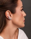 Ear Cuff Flores Cravejadas Cristal Ródio Branco