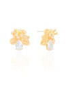 Brinco Flor Gota Pontos de Luz Cristal Banhado a Ouro 18K