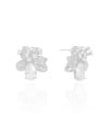 Brinco Flor Gota Pontos de Luz Cristal Ródio Branco