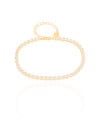 Pulseira Riviera Cravação Inglesa Cristal 3 mm Banhado a Ouro 18K
