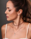 Choker Riviera Fuchsia 3 mm Ródio Branco