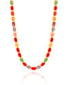 Choker Ovais Coloridos 4 mm Banhado a Ouro 18K