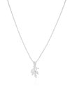 Gargantilha Veneziana Folha Navetes Cristal Ródio Branco - 45 cm