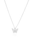 Gargantilha Elos Borboleta Cravejada Cristal 1.3 cm Ródio Branco - 45 cm