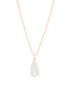 Gargantilha Longa Gota Cristal 2.6 cm Banhado a Ouro 18K - 60 cm