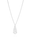 Gargantilha Longa Gota Cristal 2.6 cm Ródio Branco - 60 cm
