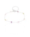 Pulseira Elos Cristais Coloridos Ródio Branco